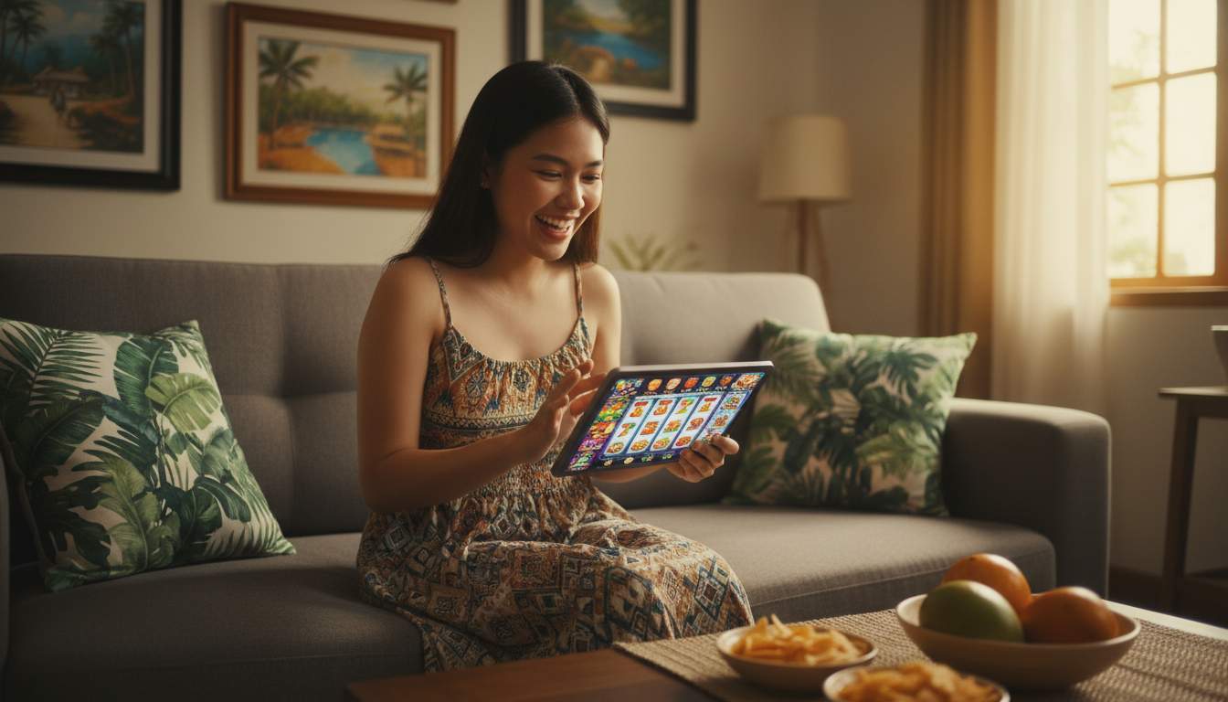 Colorful slot games on screen